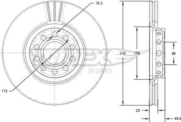 TOMEX brakes TX 71-97 - Brake Disc autospares.lv