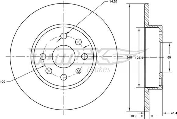 TOMEX brakes TX 71-52 - Brake Disc autospares.lv