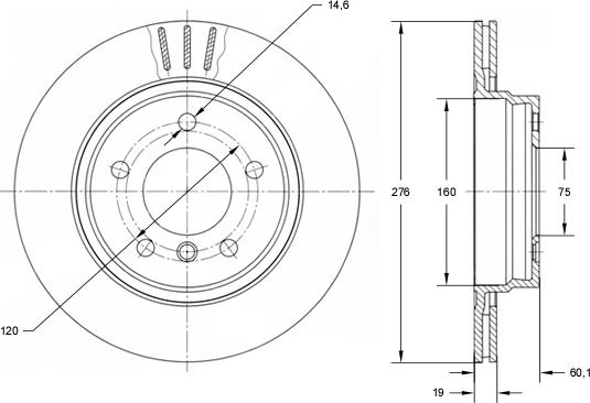 TOMEX brakes TX 71-57 - Brake Disc autospares.lv