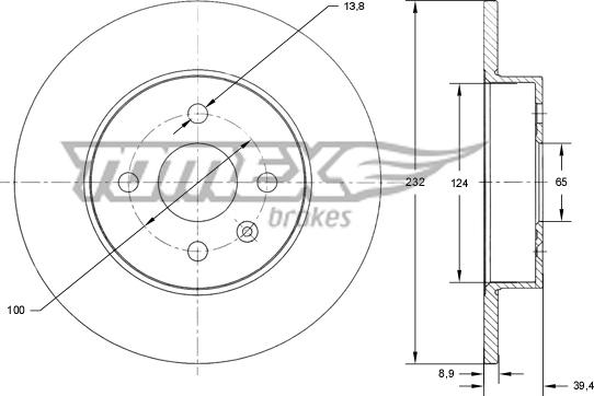 TOMEX brakes TX 71-63 - Brake Disc autospares.lv