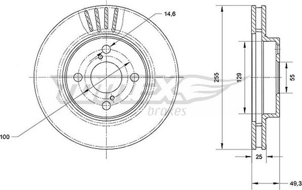 TOMEX brakes TX 71-10 - Brake Disc autospares.lv