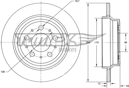 TOMEX brakes TX 71-17 - Brake Disc autospares.lv