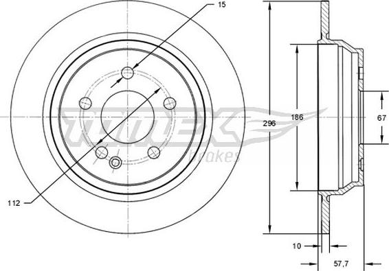 TOMEX brakes TX 71-89 - Brake Disc autospares.lv