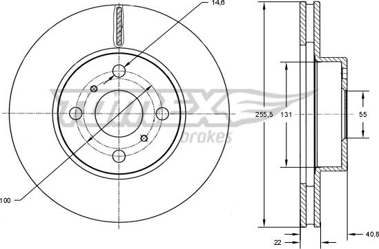 TOMEX brakes TX 71-32 - Brake Disc autospares.lv