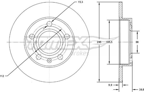 TOMEX brakes TX 71-71 - Brake Disc autospares.lv