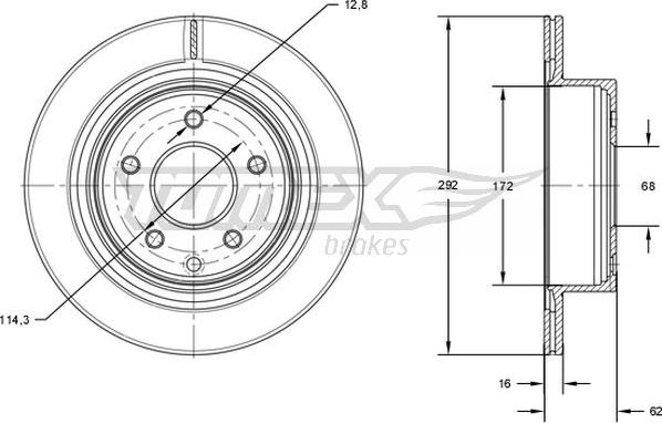 TOMEX brakes TX 71-72 - Brake Disc autospares.lv