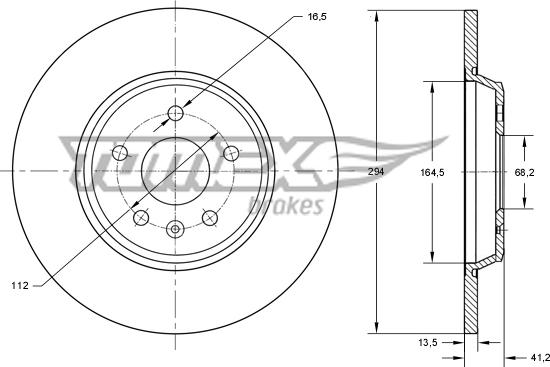 TOMEX brakes TX 73-90 - Brake Disc autospares.lv