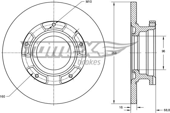 TOMEX brakes TX 73-93 - Brake Disc autospares.lv