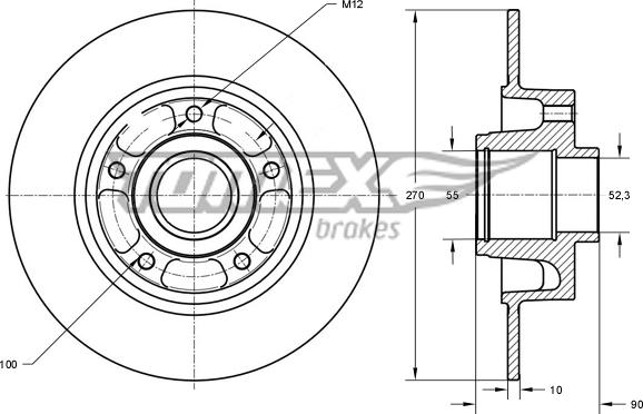 TOMEX brakes TX 73-601 - Brake Disc autospares.lv