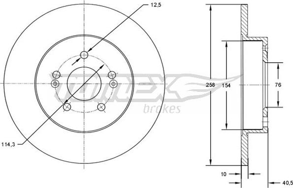 TOMEX brakes TX 73-05 - Brake Disc autospares.lv