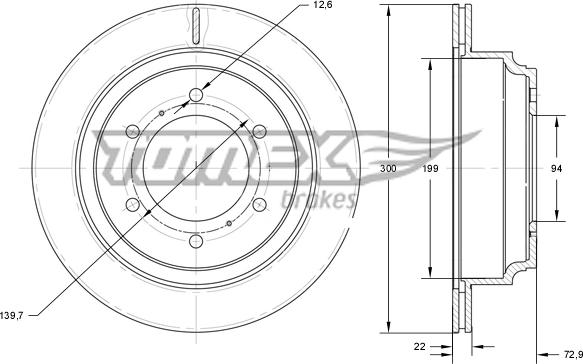 TOMEX brakes TX 73-88 - Brake Disc autospares.lv