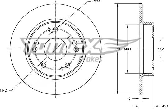 TOMEX brakes TX 73-82 - Brake Disc autospares.lv