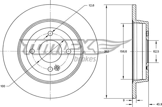 TOMEX brakes TX 73-35 - Brake Disc autospares.lv