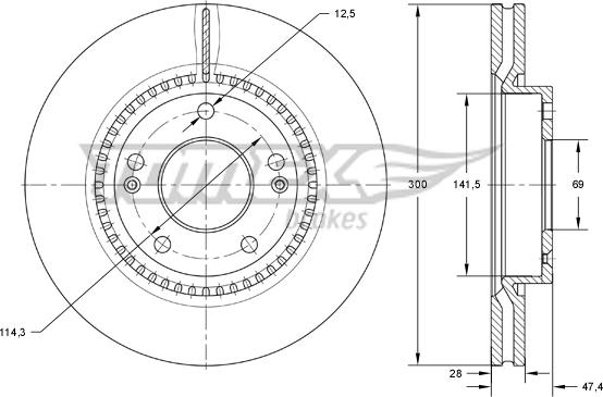 TOMEX brakes TX 73-31 - Brake Disc autospares.lv