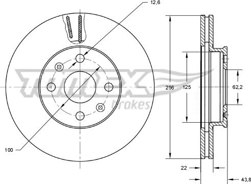 TOMEX brakes TX 73-29 - Brake Disc autospares.lv