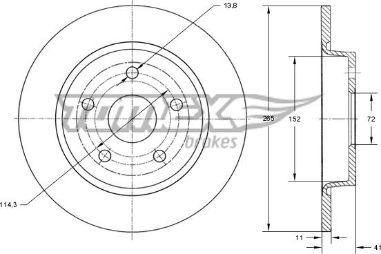 TOMEX brakes TX 73-20 - Brake Disc autospares.lv