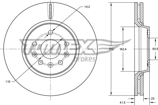 TOMEX brakes TX 73-79 - Brake Disc autospares.lv