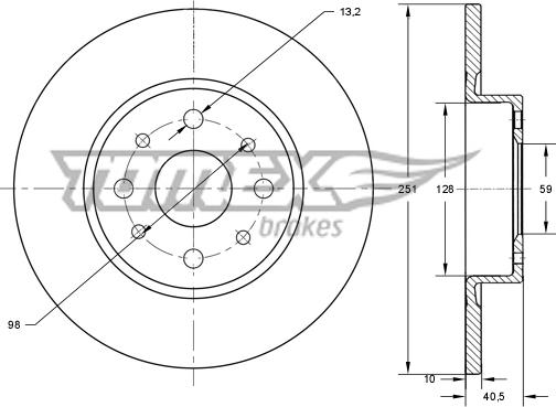 TOMEX brakes TX 73-75 - Brake Disc autospares.lv