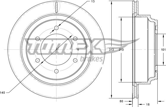 TOMEX brakes TX 73-70 - Brake Disc autospares.lv