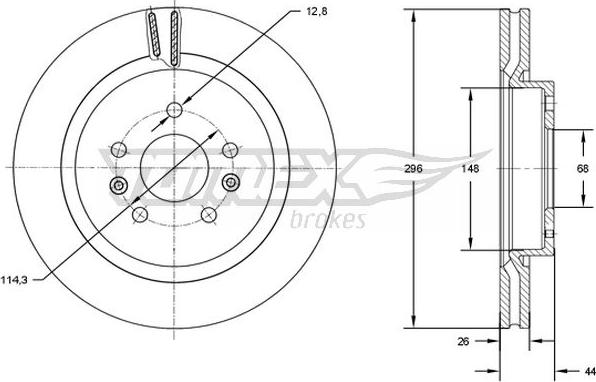 TOMEX brakes TX 72-99 - Brake Disc autospares.lv