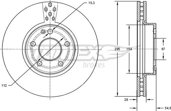 TOMEX brakes TX 72-91 - Brake Disc autospares.lv