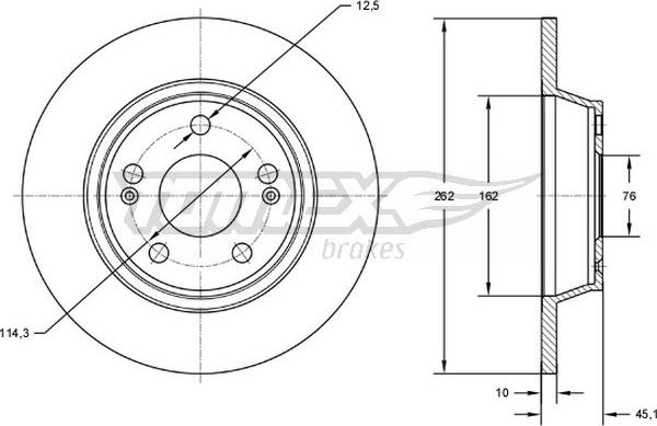 TOMEX brakes TX 72-58 - Brake Disc autospares.lv