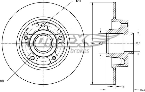 TOMEX brakes TX 72-011 - Brake Disc autospares.lv