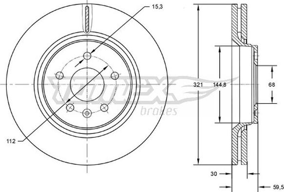 TOMEX brakes TX 72-81 - Brake Disc autospares.lv