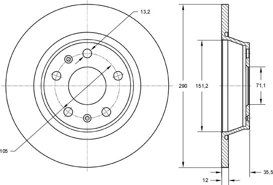 TOMEX brakes TX 72-33 - Brake Disc autospares.lv