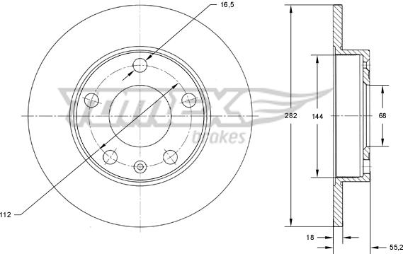 TOMEX brakes TX 72-26 - Brake Disc autospares.lv