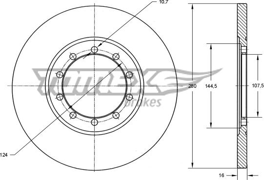 TOMEX brakes TX 72-21 - Brake Disc autospares.lv