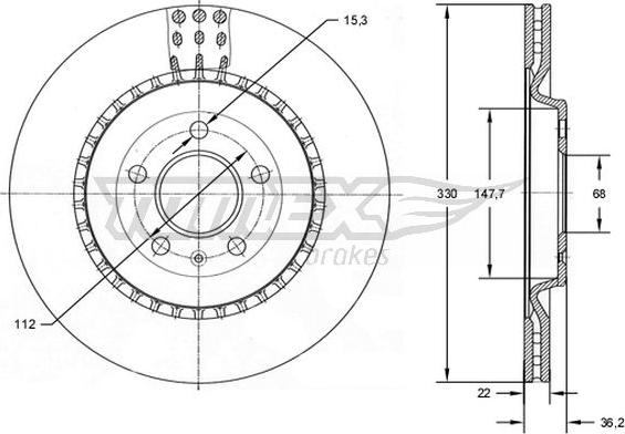 TOMEX brakes TX 72-79 - Brake Disc autospares.lv