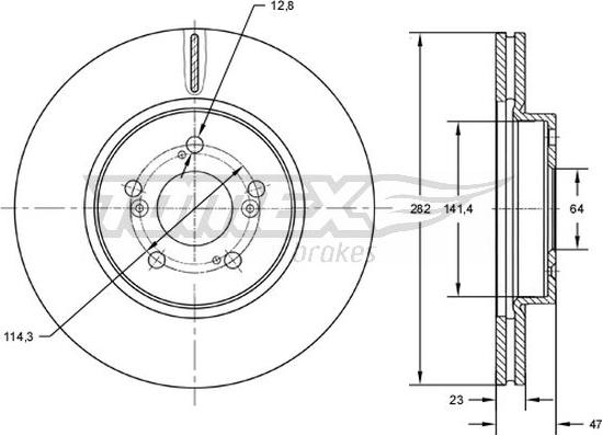 TOMEX brakes TX 72-71 - Brake Disc autospares.lv