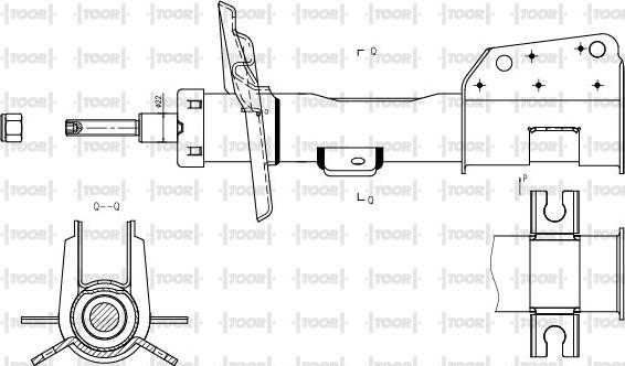 TOOR SG10730 - Shock Absorber autospares.lv