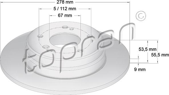 Topran 400 864 - Brake Disc autospares.lv