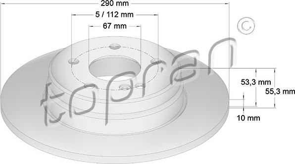 Topran 400 863 - Brake Disc autospares.lv