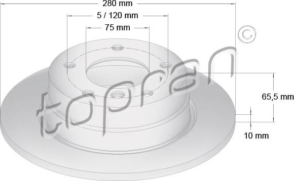 Topran 501 223 - Brake Disc autospares.lv