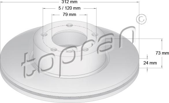 Topran 501 712 - Brake Disc autospares.lv