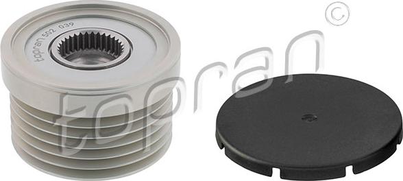 Topran 502 039 - Pulley, alternator, freewheel clutch autospares.lv