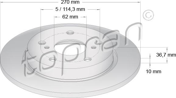 Topran 600 592 - Brake Disc autospares.lv