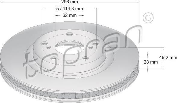 Topran 600 614 - Brake Disc autospares.lv