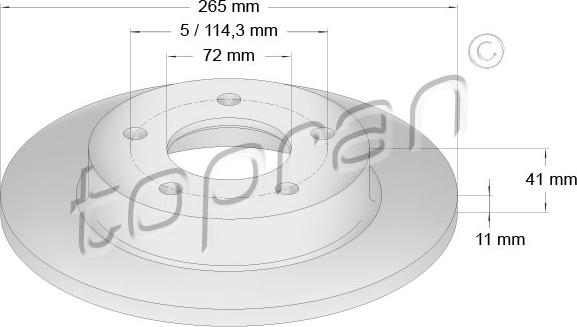 Topran 600 770 - Brake Disc autospares.lv