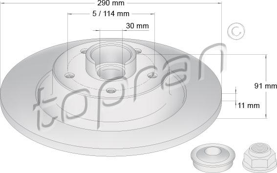 Topran 631 169 - Brake Disc autospares.lv