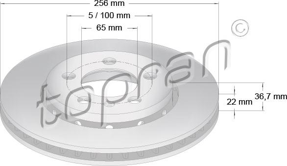 Topran 110 434 - Brake Disc autospares.lv