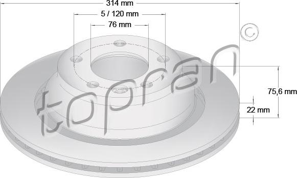 Topran 110 430 - Brake Disc autospares.lv