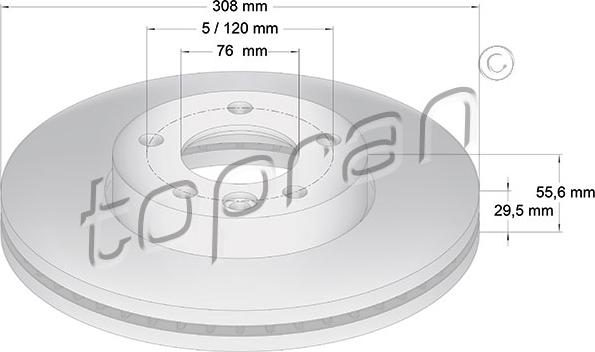 Topran 110 428 - Brake Disc autospares.lv