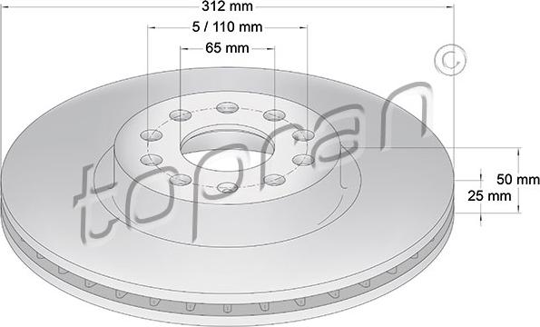 Topran 110 073 - Brake Disc autospares.lv