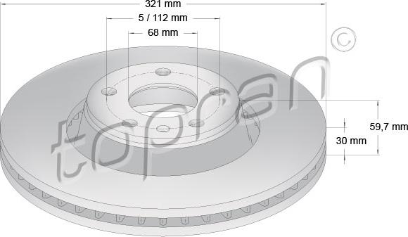 Topran 110 309 - Brake Disc autospares.lv