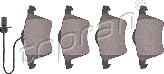 Topran 110 729 - Brake Pad Set, disc brake autospares.lv