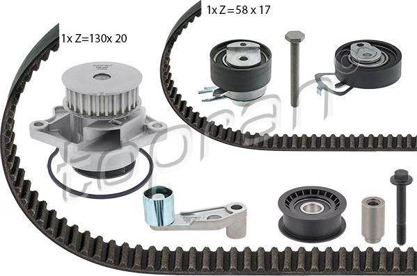 Topran 112 971 - Water Pump & Timing Belt Set autospares.lv